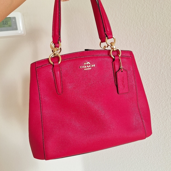 NWT Coach  Leather Minetta Crossbody Shoulder Bag Bright Pink Barbie Core $325 - Picture 8 of 8